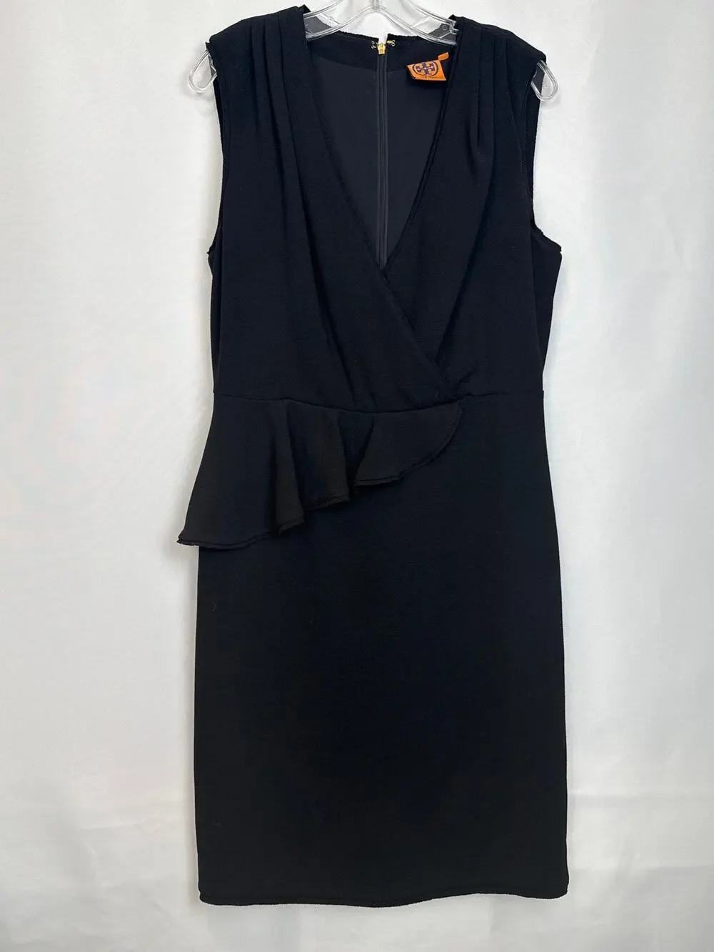 Tory Burch Black  Peplum Ruffle Dress Size 12